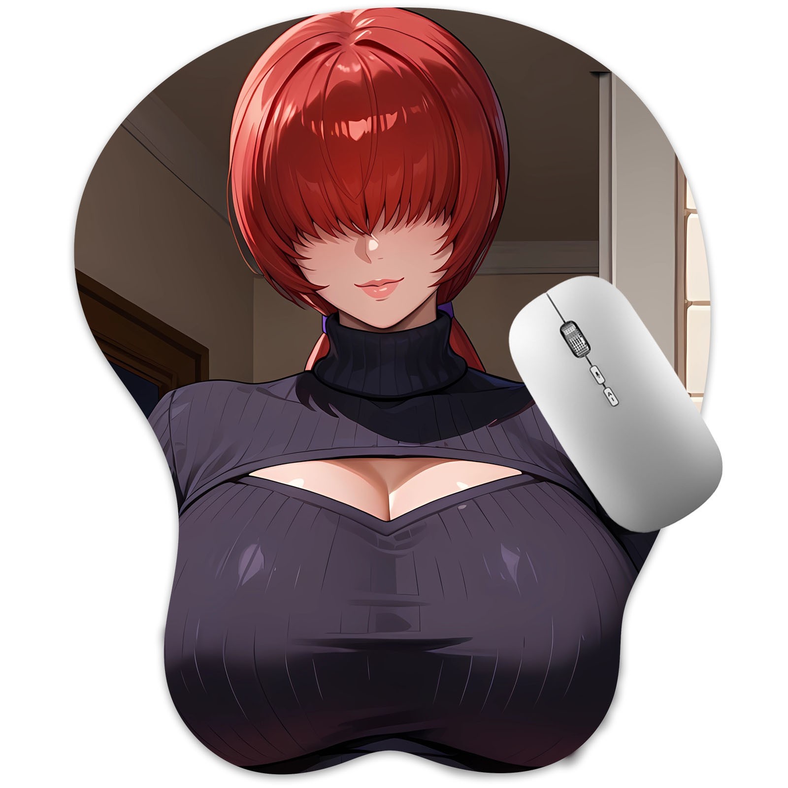 3D Mousepad Oppai Mouse pad with Wrist Rest Pain Relief Anime Manga pad Shermie