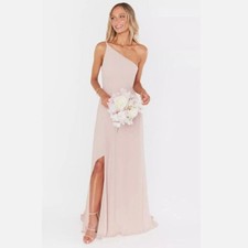 Show Me Your Mumu Shannon One Shoulder Dress Maxi Dusty Blush Crisp Pink NWT M