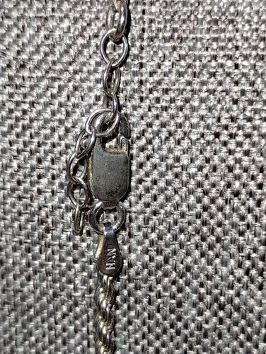 Silver 925 Italy Rope Anklet 9" Long W/ Extend Chain - Picture 3 of 8