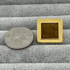 Intel Real Microchip Chip Pentium Processor Employee Tie Tack Pin Pinback #59942