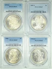 Lot of 4  PCGS  Graded  MS65's  * Morgan Silver Dollars  *  4 different dates