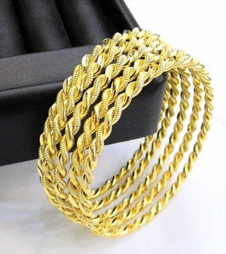6 x Ikili Burma Bilezik 24 Karat vergoldet Gold GP 24 Ayar Altin Kaplama 0,5 cm - 第 1/1 張圖片