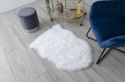 Kunstfell Lammfell Teppich flauschige Matte Zimmersofa behaart zottig Bodenteppich 60x90cm