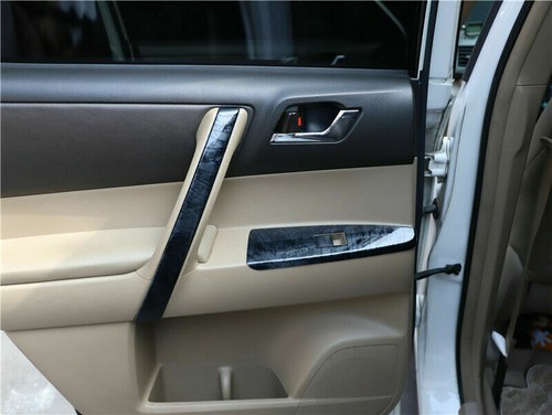 Cubierta de reposabrazos de puerta interior 4 piezas para Toyota Highlander 2008-2013 madera negra - Imagen 15 de 20