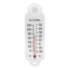 204-111 La Crosse 4" Indoor/Outdoor Small Tube Window Thermometer - White