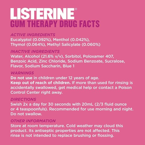 Listerine Gum Therapy Anti-Gingivitis Mouthwash, Glacier Mint, 1 L - Picture 11 of 14