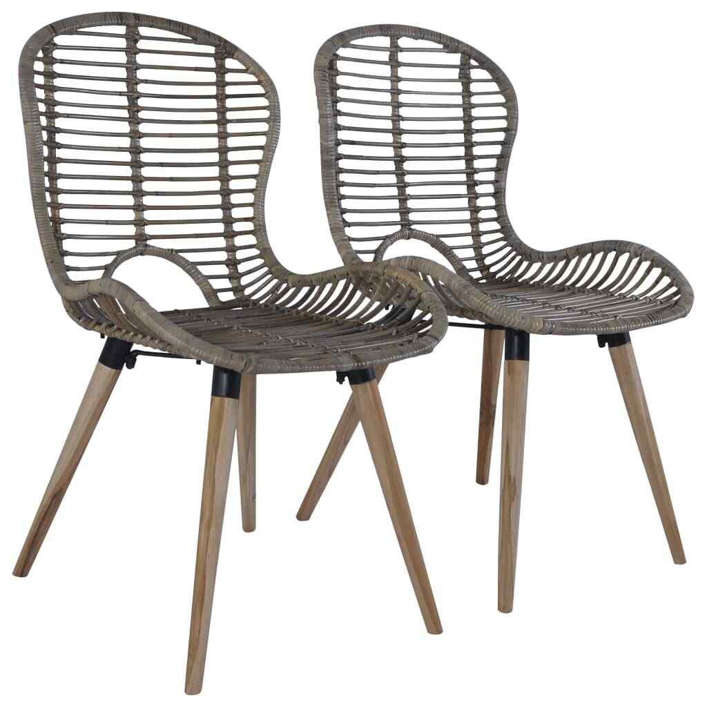 Sillas de jardín apilables 2 unidades ratán natural marrón Z6E8