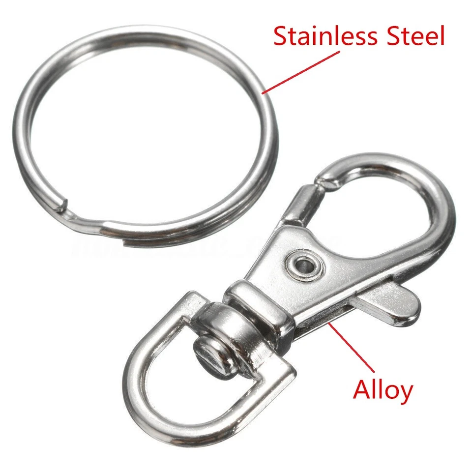 Lote de 25 50 100 piezas Cierres de langosta Giratorios Gatillo Clips Ganchos a Presión Bolsa Llavero Foto 2 de 4