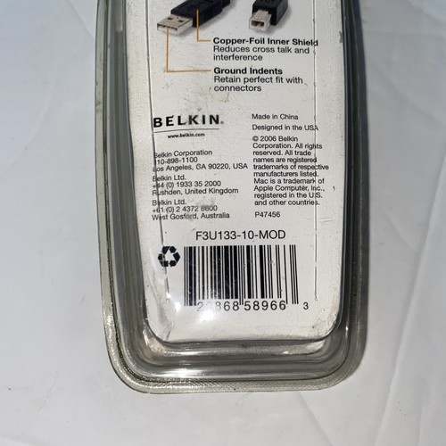 Belkin Hi Speed USB 2.0 Cable 6ft/ 1.8m Brand New & Factory Sealed - Picture 4 of 5