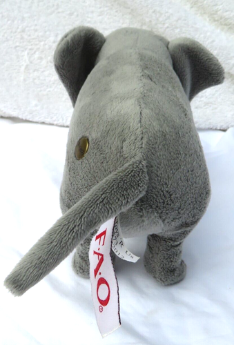 2011 Toys R US/FOA Schwarz Grey Elephant 5 1/2" Tall- 9" Long plush - Picture 9 of 11