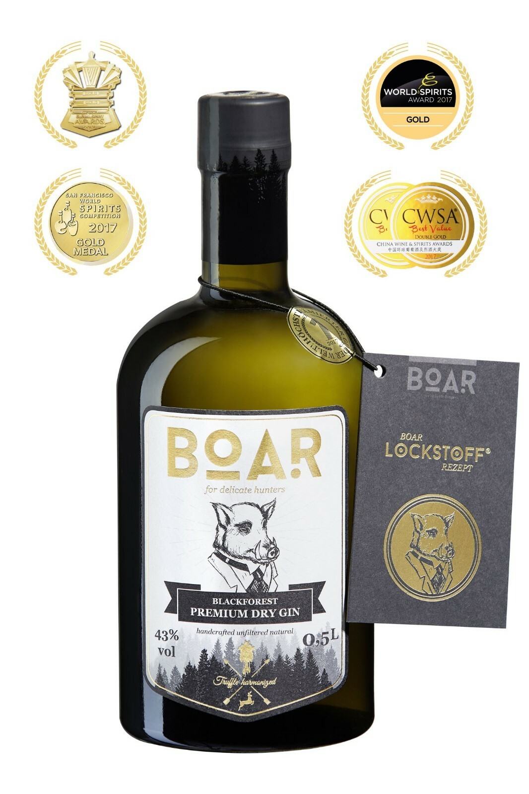 BOAR GIN   I  Gin des Jahres 2019 gerade ausgezeichnet  I  0,5l  43% Vol