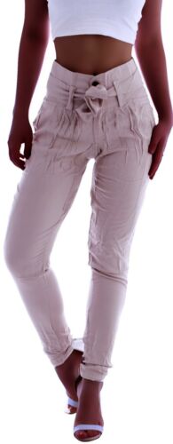 Damen High Waist Business Hose Stoffhose Hoch Paperbag Chino Reiterhose B136 - Bild 2 von 10