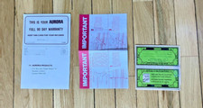 Aurora AFX Warranty Card, Track Clips Instructions  Torn/Taped Dollar Card