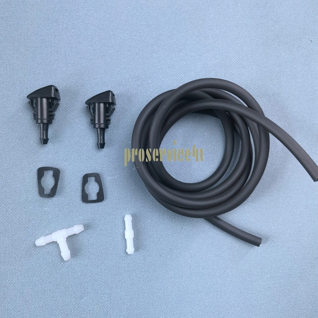 Front Windshield Washer Nozzle Kit with Hose Connectors and Gaskets