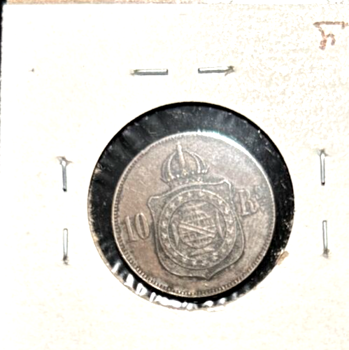 Brazil 1869 10 reis KM 473 XF - Picture 2 of 2