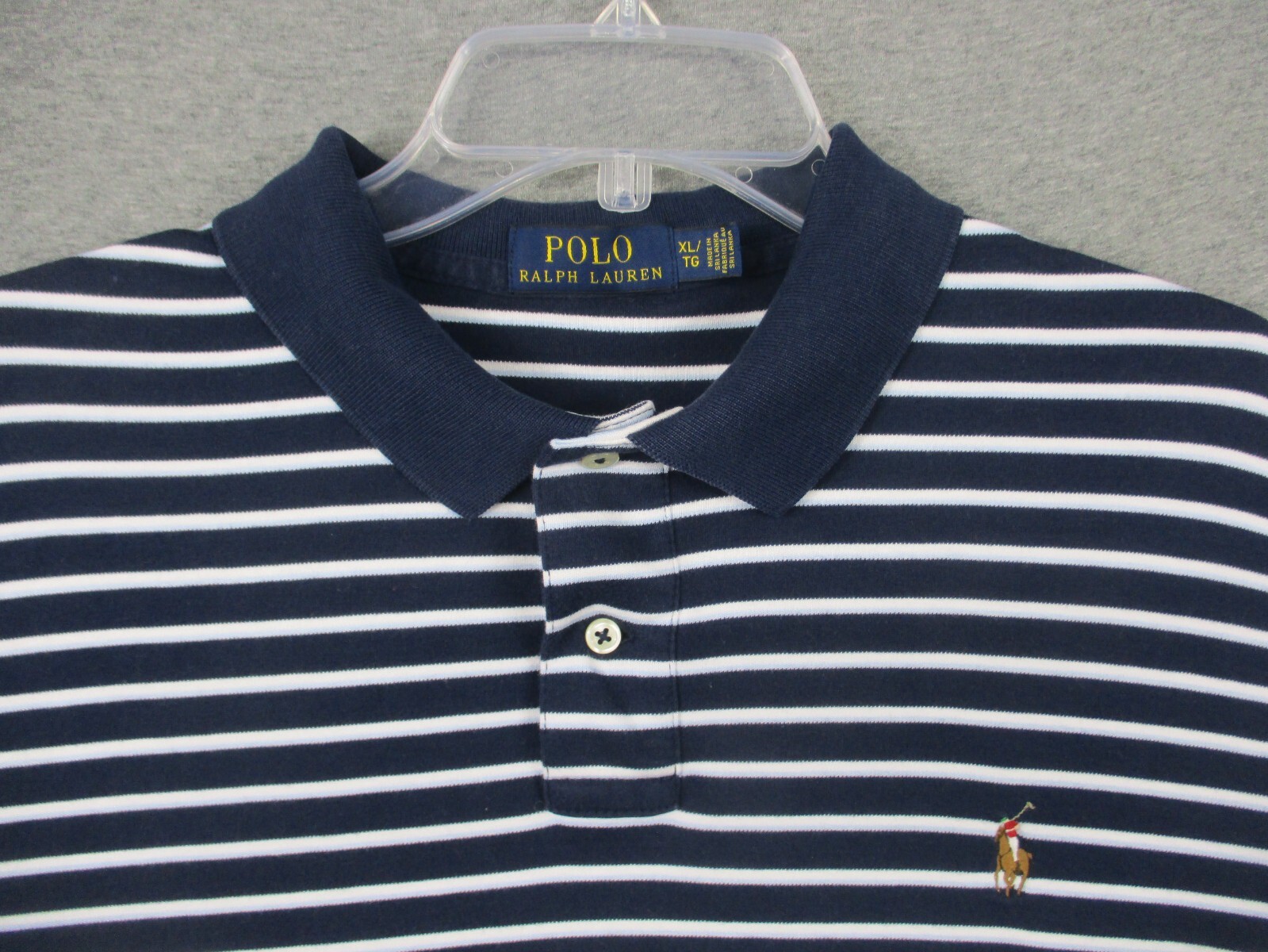 Polo Ralph Lauren camicia XL blu righe carne pony usata in ottime condizioni