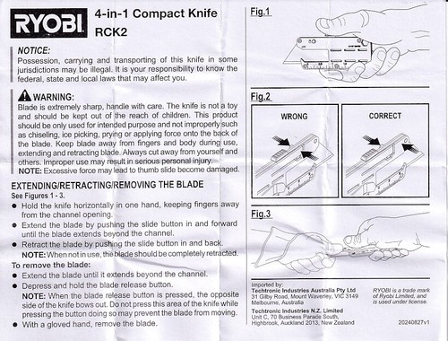 Ryobi 4-in-1 Compact Knife (2 pack) - RCK2 - Brand New - Picture 6 of 6