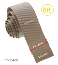 6ft Bulk 1.27mm Pitch 34-Wire Flat Ribbon Cable for 2.54mm FC Connectors