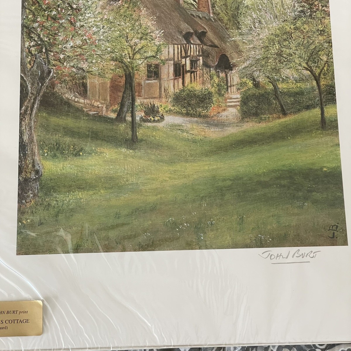 版画 John Burt Anne Hathaway's Cottage Anne Hathaway's Cottage Print Signed John S Burt 1976