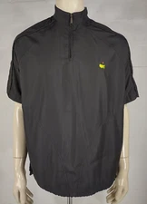 Masters Collection black 1/4 zip short sleeve windbreaker golf jacket Medium