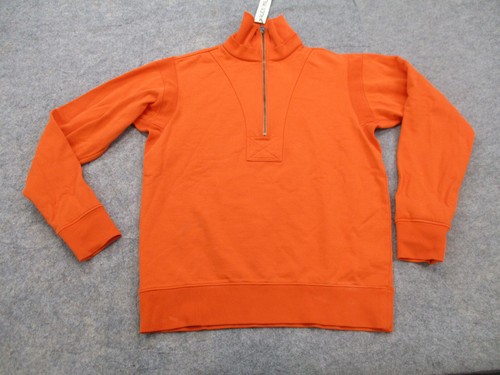 Alex Mill Sweater Mens Medium Orange Pullover Half Zip Adult Casual NEW - Picture 2 of 9