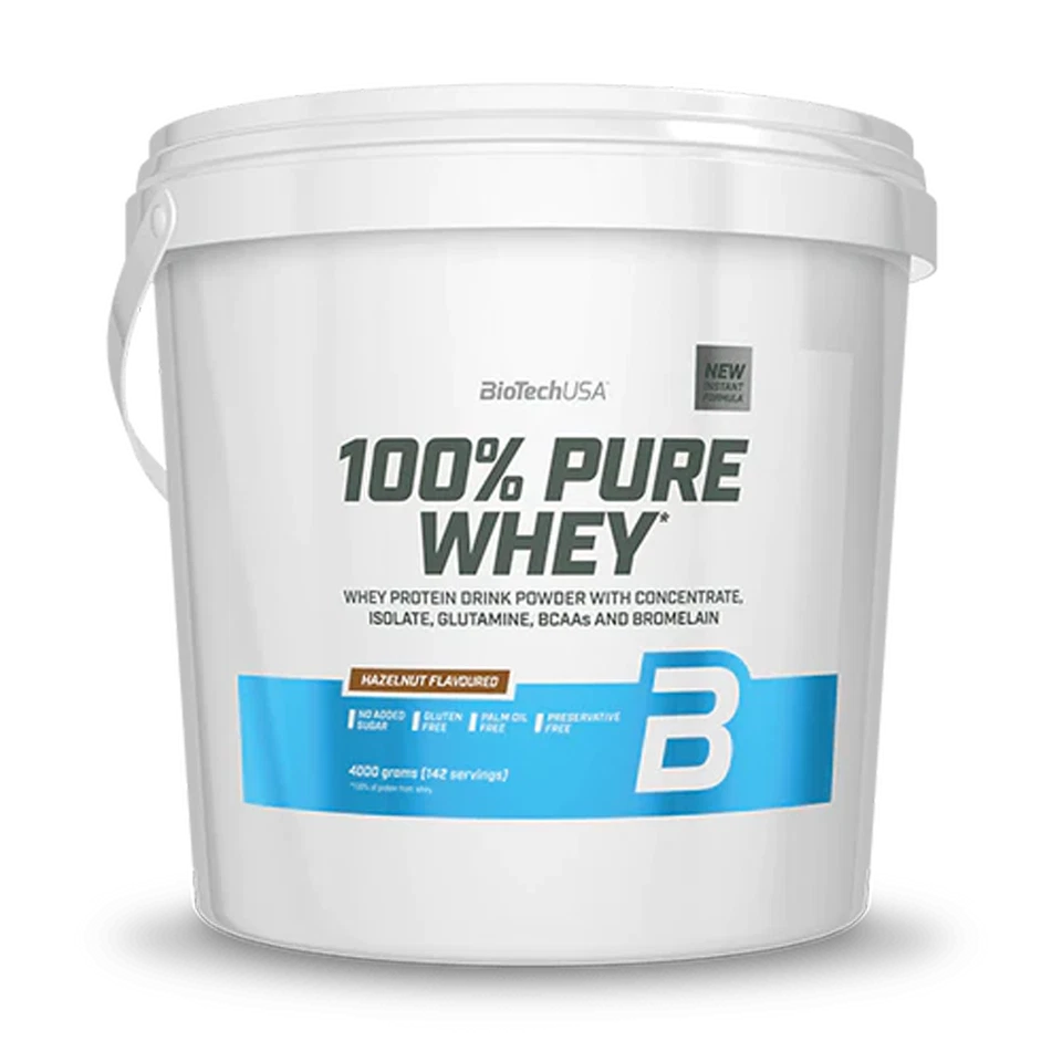 Biotech Usa 100% Pure Whey 4000 gr 4 KG Proteine del Siero del Latte Gluten Free - Immagine 3 di 4