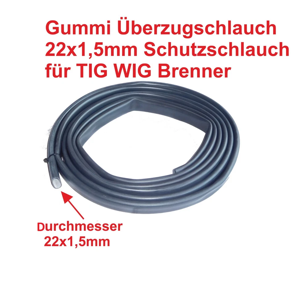 ELEFTHIKO Gummi Überzugschlauch 22x1,5mm Schutzschlauch für TIG WIG Brenner