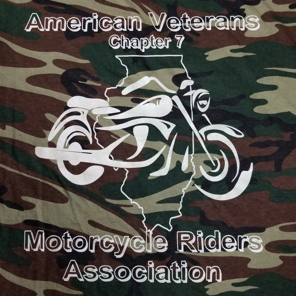 AVMRA Shirt Mens Large Camo American Veterans Motorcycle Riders Assoc Chapter 7 - Image 2 of 4