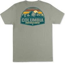 Columbia Mens Regular fit Short Sleeve T-Shirt Graphic Shirt | Green | 2XLarge