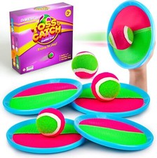 Kids Toys Toss and Catch Game Set, with 4 Paddles 4 Balls and 1 Storage Bag...