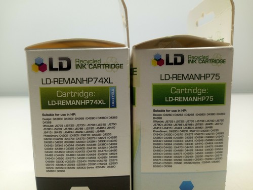 Lot LD HP74XL HP75 High Yield Black Color Inkjet Cartridge D4260 D4263 D4268 - 第 3/7 張圖片