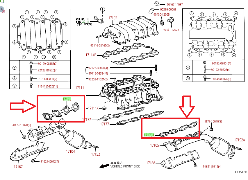 オールページ LEXUS OEM FACTORY EXHAUST MANIFOLD GASKET SET 2005-2009 GX470