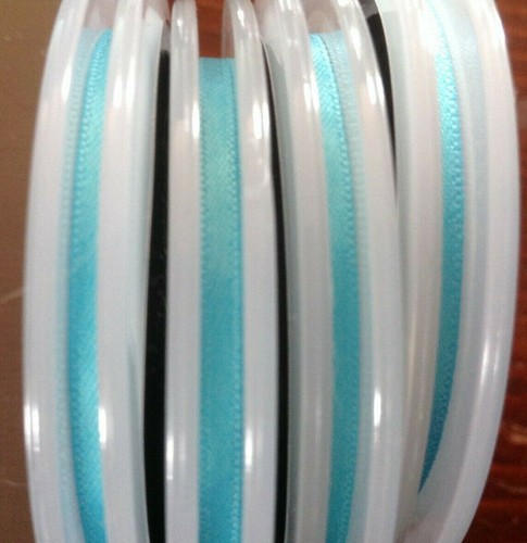 X 4 Paperchase Satin Ribbon Spools - Misty Turquoise - 5 Mtrs x 3mm wide 317 - Picture 3 of 3