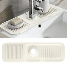 Toovem Faucet Handle Drip Catcher Tray Dish Soap Sponge Holder -Kitchen Bathroom