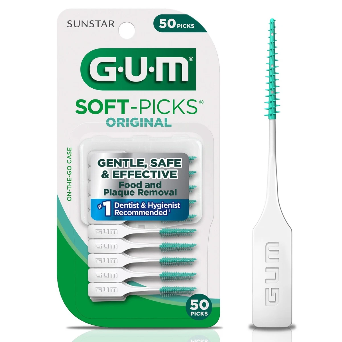 GUM SOFT PICKS 50 ORIGINAL DENTAL PICKS Gentle Food Plaque Removal
