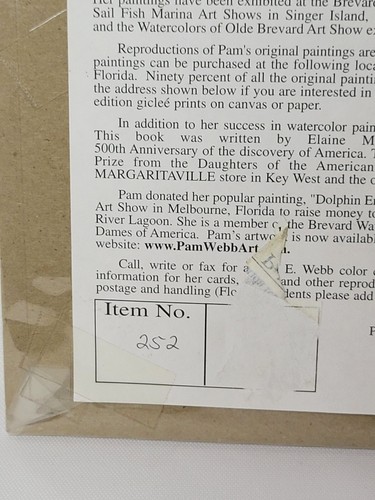 Vtg Pam E. Webb Key West Lighthouse Numbered #252 Signed 10" X 8" Wrapped Print - Picture 4 of 4