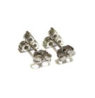 14k white gold .36ct SI1 H 3 stone round stud diamond earrings cluster Natural — photo 4