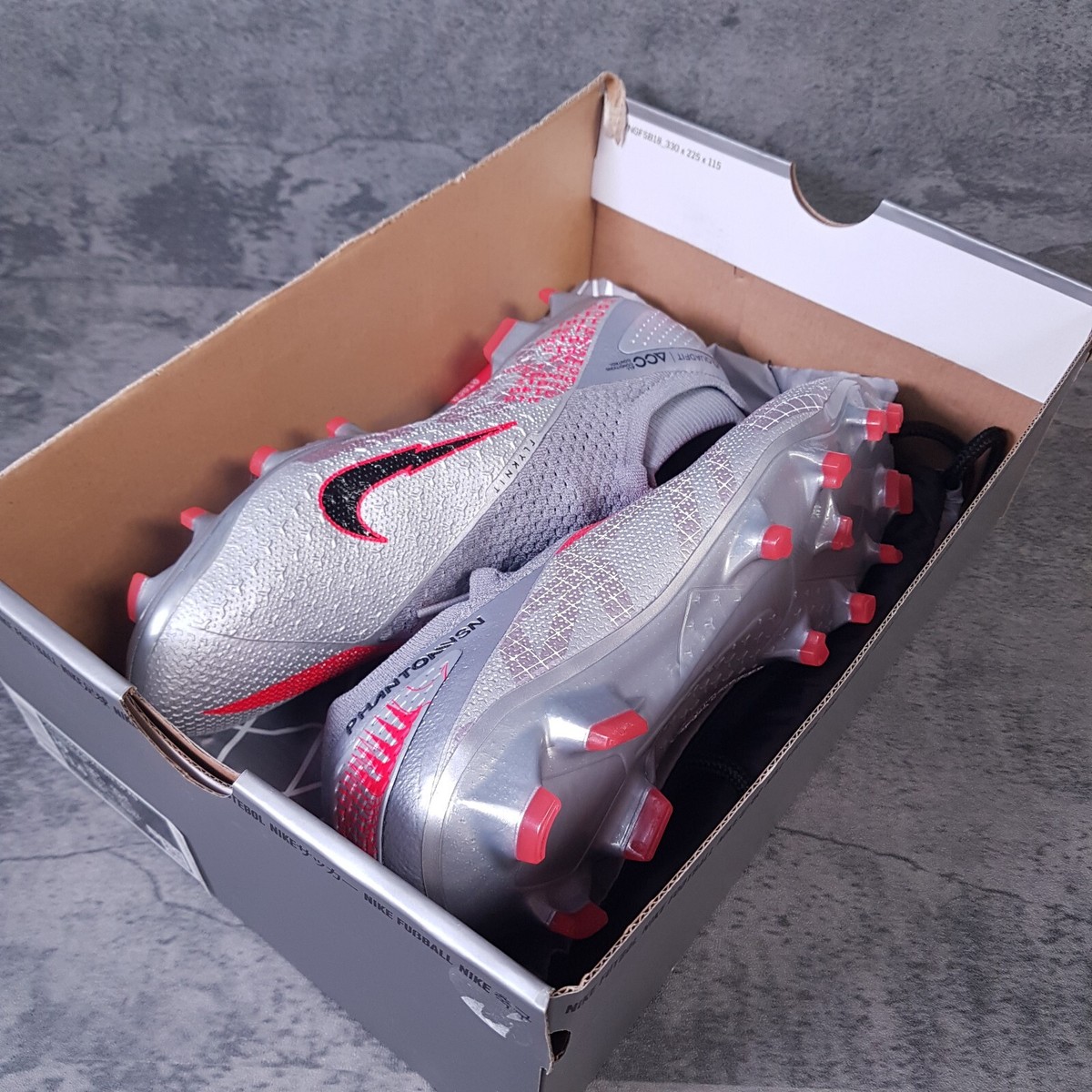 Nike Phantom Vision 赤/シルバー ハイカット NIKE Phantom Vision VSN 2 Elite ACC DF FG Soccer Cleats Mens