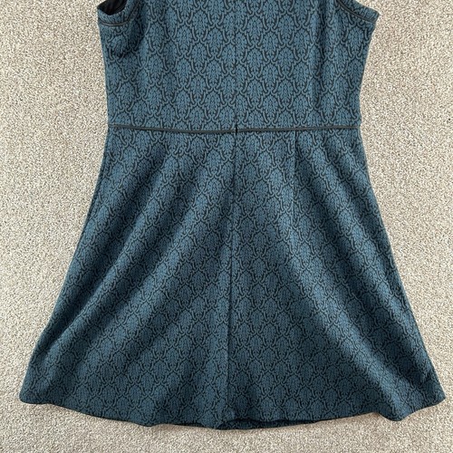 Ann Taylor Loft Women's Dress Size 12 Blue Black Floral Sleeveless Zip Closure - 第 6/10 張圖片