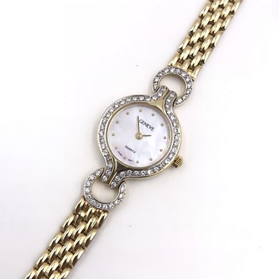 Geneve 14k Yellow Gold & Diamonds White Mother of Pearl 21mm  display picture 2