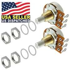 2X BOURNS 250K SHORT (3/8" Bushing) SOLID SHAFT TAPER POT, POTENTIOMETERS