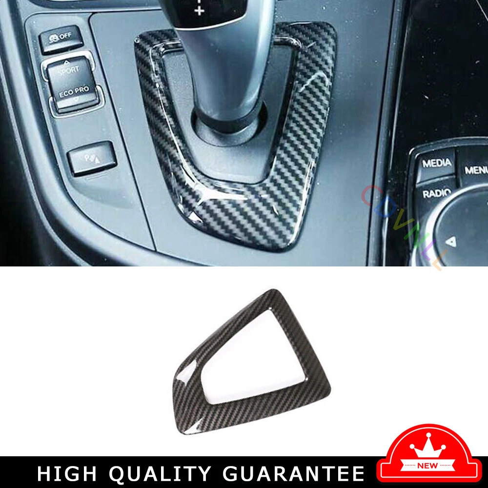 Console Gear Shift Frame Cover Trim 1X For BMW 1 2 Series 2012-2019 Carbon Fiber