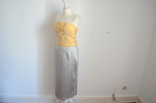 Falda midi Dolce & Gabbana D&G gris plata D 40 IT 46 ¡NUEVA! Rock Original - Imagen 6 de 8