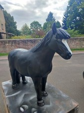 Pony Pferd lebensgroß schwarz Gartendeko 120x96cm Dekofigur Figur eigner Versand