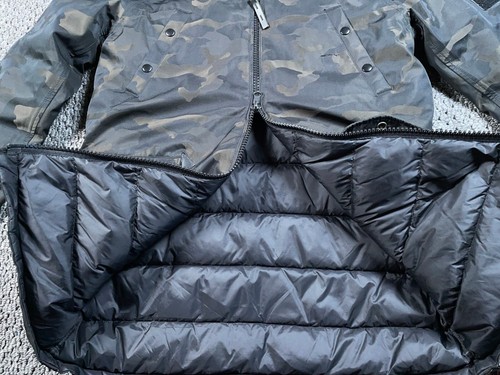 Alpha Industries Camouflage Duck Down Parka Jacket Adult Small Green Black - Picture 17 of 19