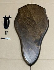 European Mount Wall Display Plaque with Skull Hook | Mocha Stained