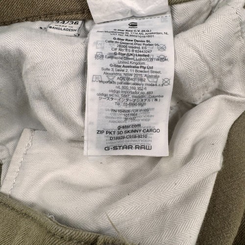 G-Star Raw Skinny Cargo Pants Men’s 34x36 Green Tactical Utility Zip Pkt 3D - Picture 11 of 13