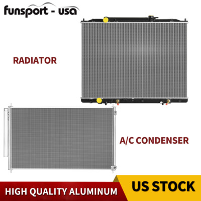 Radiator + AC Condenser for 2009 - 2015 Honda Pilot 3.5L V6 Aluminum