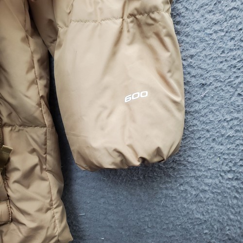 The North Face Puffer Jacket Youth 2XL Brown Fleece Lined Down 600 Hooded Zipper - Picture 13 of 13