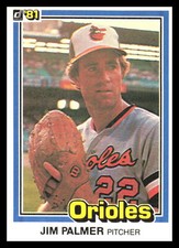 1981 Donruss Jim Palmer #473 Baltimore Orioles 5C